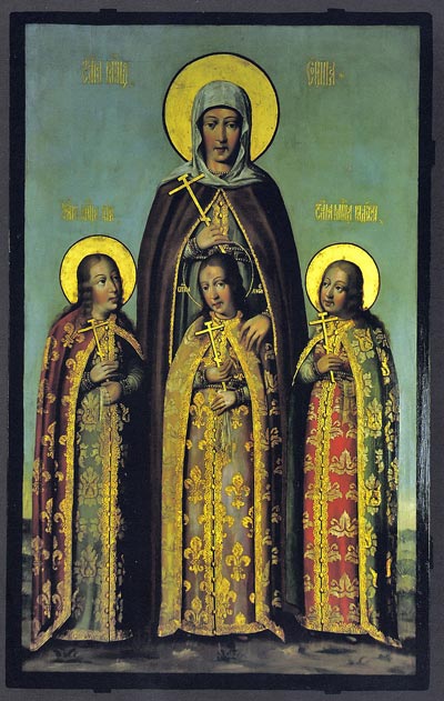 Икона Веры, Надежды Любови и матери их Софии. Карп Золотарев, 1685 г. wikipedia