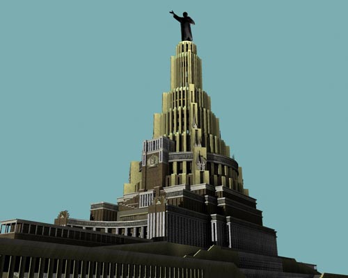 Проект Дворца Советов. Современная 3-D реконструкция. publicdomainfiles.com